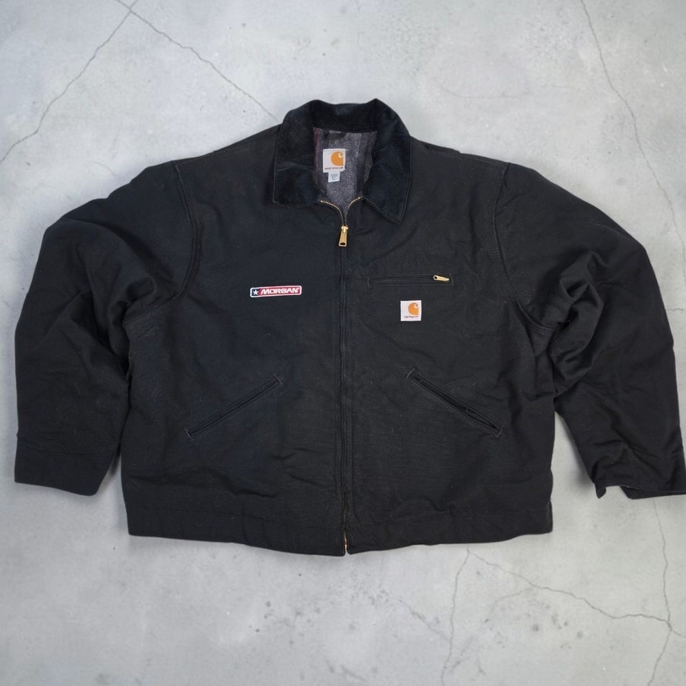 Carhartt J001 BLK Detroit Jacket Black Duck Canvas Blanket Lined Mens 2XL USA